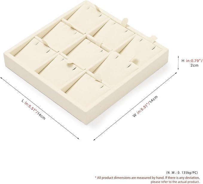 Oirlv Microfiber 9 Slots Jewelry Pendant Display Tray Jewelry Necklace - Image 8