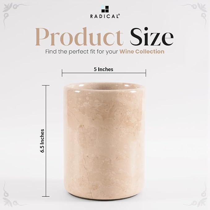 Radicaln Marble Wine Chiller Verona 6.5" Inches Handmade Insulated Cooler - Image 7