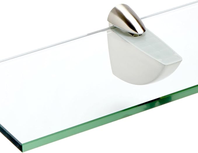 Spancraft Glass O-6x24-Brushed Steel Oriole Glass Shelf, Brushed Steel - Image 2