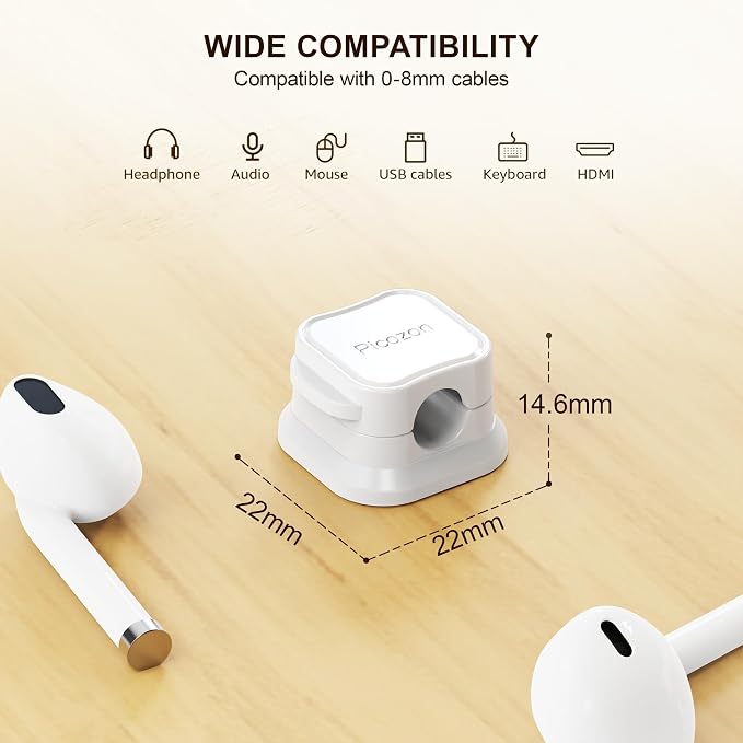 15 Pack Magnetic Cable Clip Organizer Cord Holder, Picozon Adhesive Cable - Image 6