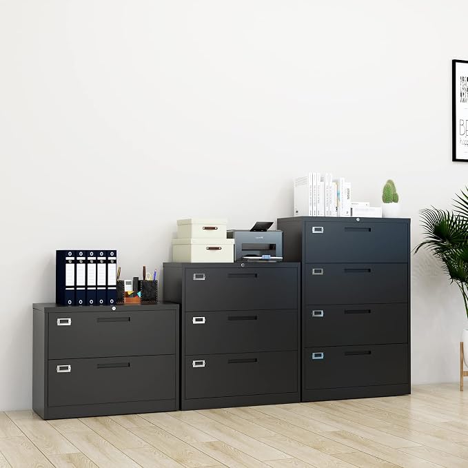 Lateral File Cabinet with Lock, 2 Drawer Large Metal Filing Cabinet, Home - Image 10