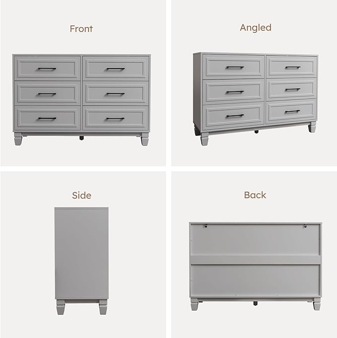Farmhouse Dresser for Bedroom, 6 Drawer Dresser - Image 7