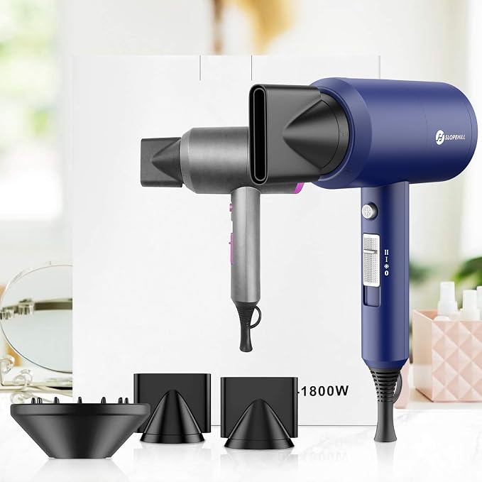 Slopehill Professional Ionic Hair Dryer, Powerful 1800W Fast Drying Low Noise - Image 8