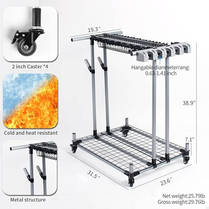 Heavy duty garden tool organizer garage storage holder storage large long - Image 7