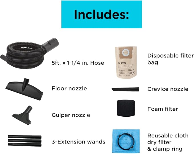BLACK+DECKER Shop Vacuum Wet and Dry, 5 Gallon 3-in-1 Stainless Steel Shop Vac - Image 7