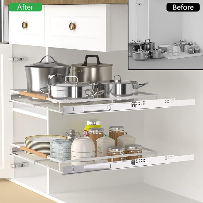 Large Expandable Pull Out Cabinet Drawer, Heavy Duty Slide Out Basket Cabinet - Image 5