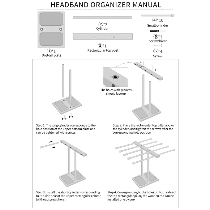 POVETIRE Headband Holder Stand Bow Organizer - Image 7