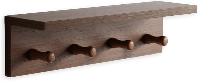 Entrance Coat Rack ,Coat Hooks, Wall-Mounted Wooden Hook Rack, Wall-Mounted - Image 5