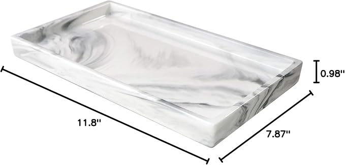 Marble Tray for Bathroom Counter Decor Ceramic Perfume Organizer Vanity Tray - Image 7