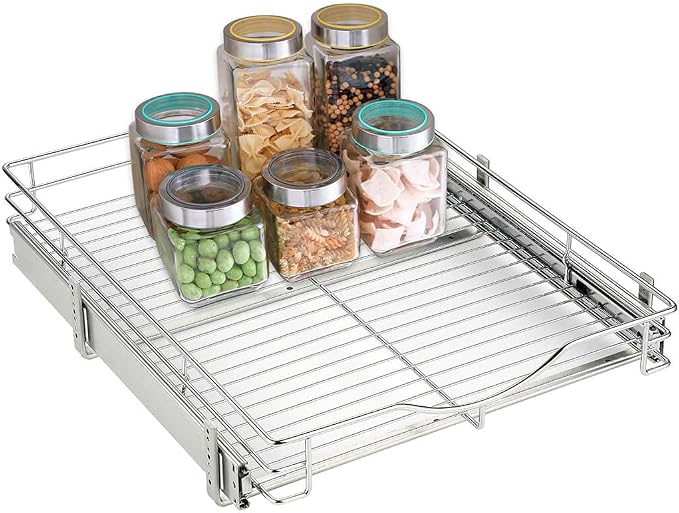 DINDON 1 Tier Pull Out Cabinet Organizer Heavy-Duty Metal Sliding Drawer Shelf - Image 9