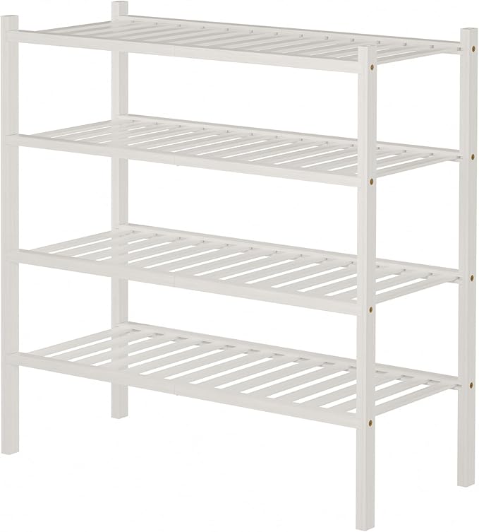 4 Tier Bamboo Shoe Rack for Closet Free Standing Wood Shoe Shelf for Entryway - Image 6
