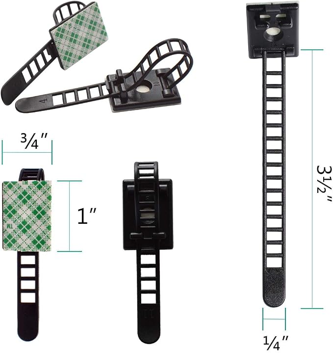1000 Pieces Cable Management Desk Cord Organizer Cable Ties Wire Fasteners Clips - Image 7