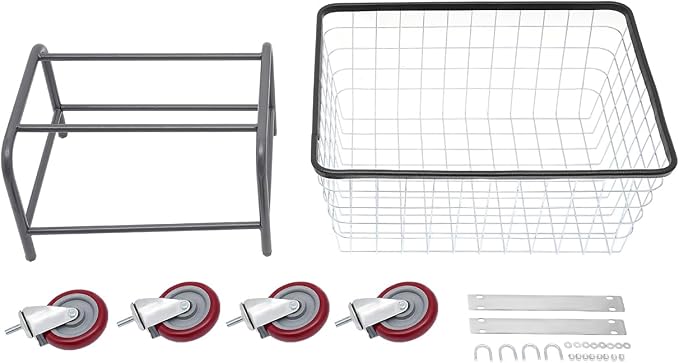 2.5 Bushel Wire Laundry Cart Commercial Laundry Basket Cart Rolling Laundry - Image 7