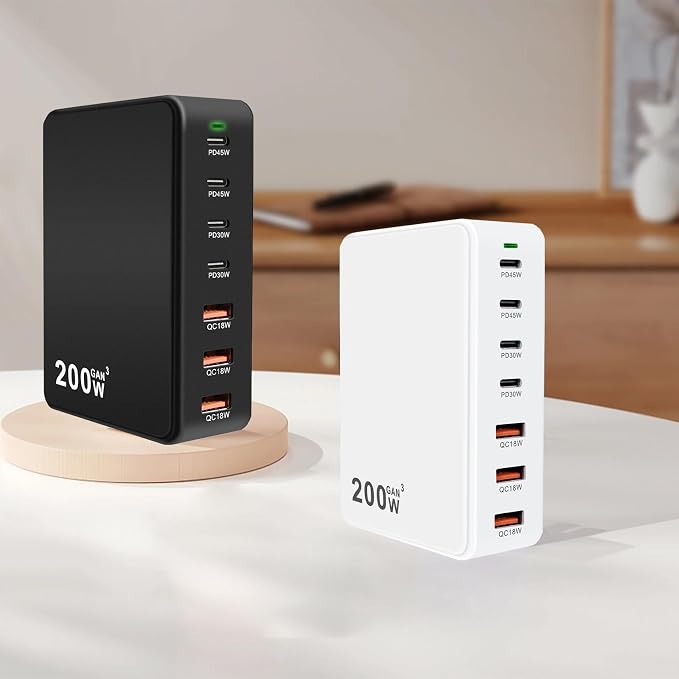 USB C Charger 200W USB C Charger Block, Upgraded GaN 7-Port Fast Charging - Image 7