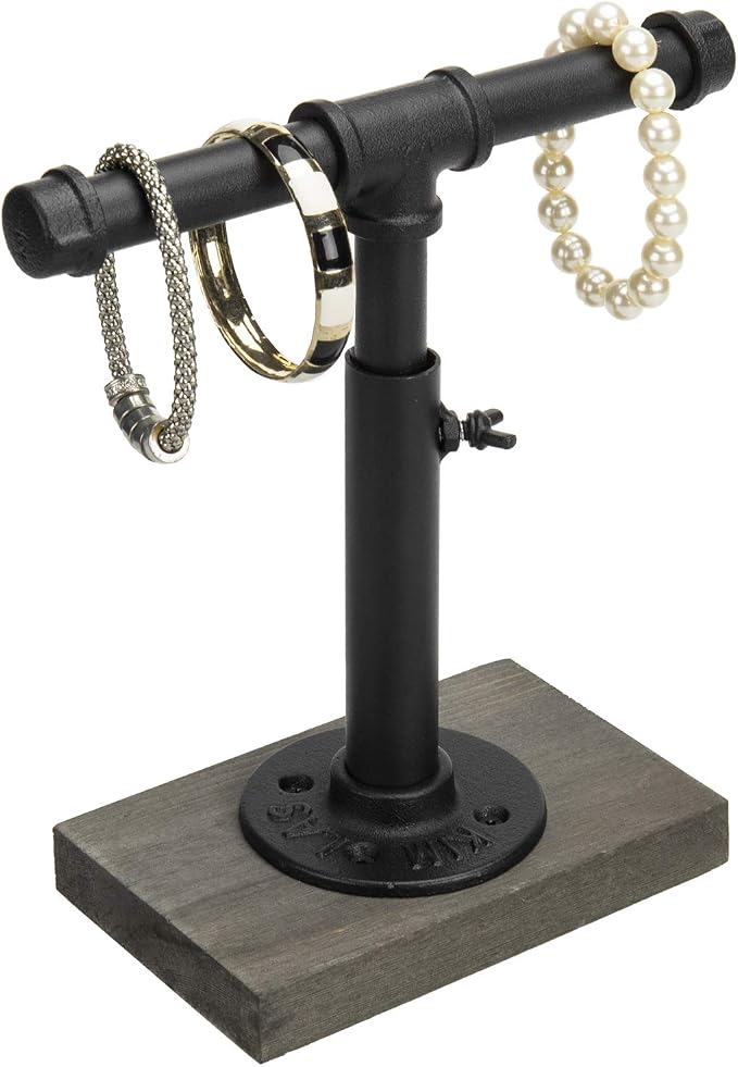 MyGift Adjustable Height Industrial Pipe Organizer Stand - Image 6