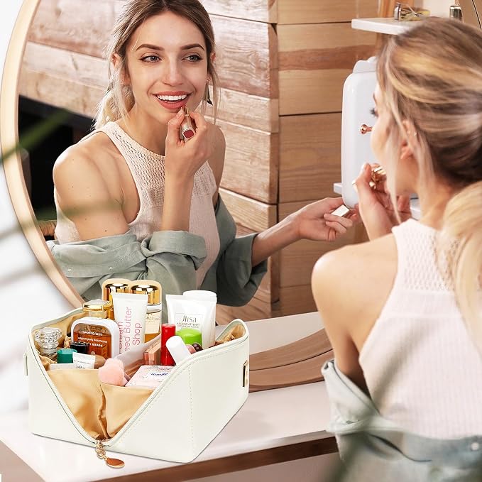 Birthday Gifts for Women Teen Girl, Personalized Initial Makeup Organizer Bag - Image 7