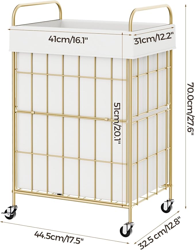 Laundry Hamper with Wheels, 90L Laundry Basket with Handle, Laundry Sorter with - Image 7