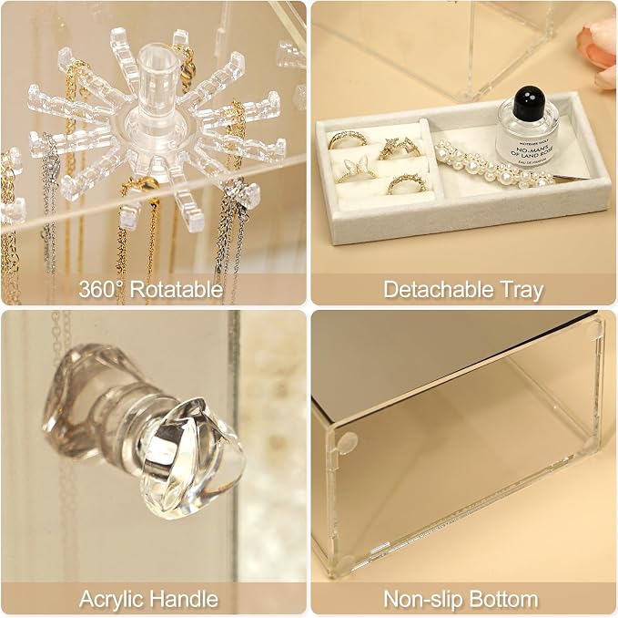 Acrylic Jewelry Organizer with Mirror - Image 6