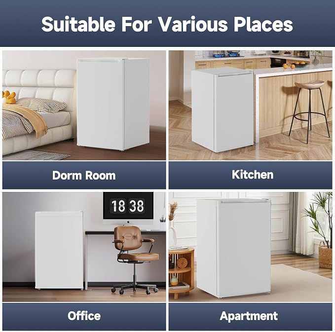 4.3 Cu.Ft Mini Fridge With Freezer, Single Door Mini Fridge w/7 Settings - Image 7