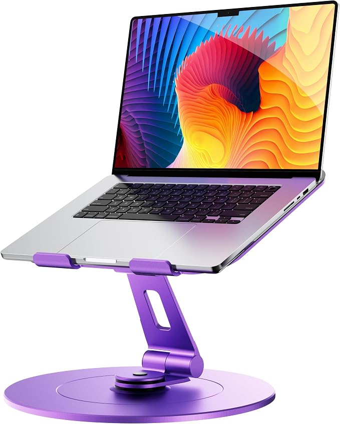 Laptop Stand for Desk with 360 Rotating Base, Ergonomic Protable Laptop Riser by LOXP
