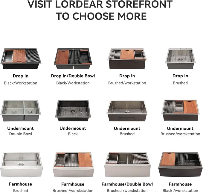 Lordear 32 Undermount Kitchen Sink 32x19 Inch Stainless Steel Kitchen Sinks - Image 9
