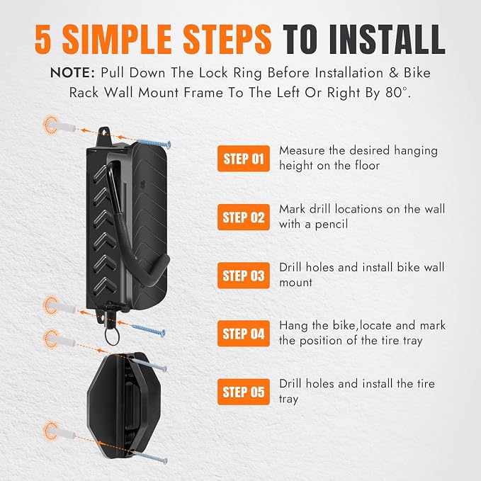 INNO STAGE 2-Pack Swivel Bike Wall Mount Rack, Heavy Duty Bike Rack, Garage - Image 8