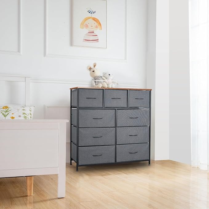 Dresser for Bedroom with 9 Drawers, Chest of Drawers, Storage Drawers Organizer - Image 11