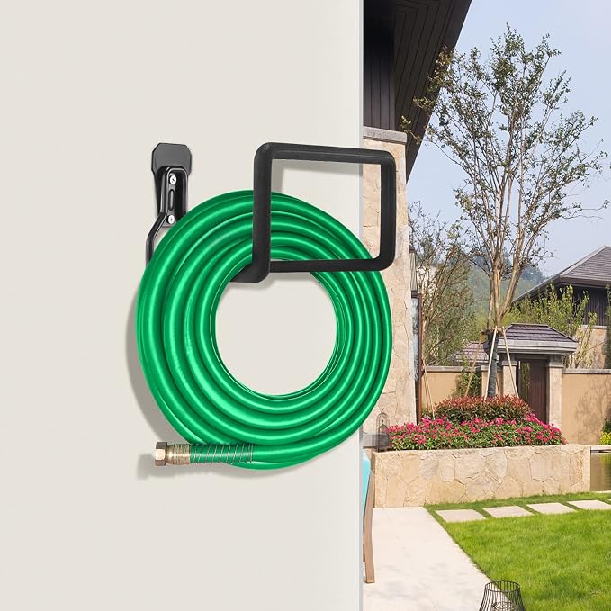 Metal Hose Reel, Hose Holder Hose Hanger Heavy Duty Hose Holders Wall Mount - Image 8