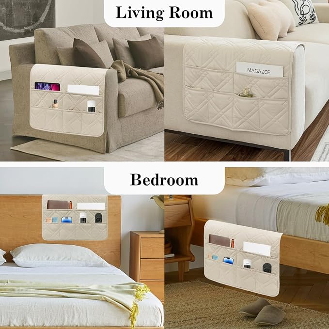 Couch Armrest Organizer Remote Control Holder Bedside Caddy - Image 7