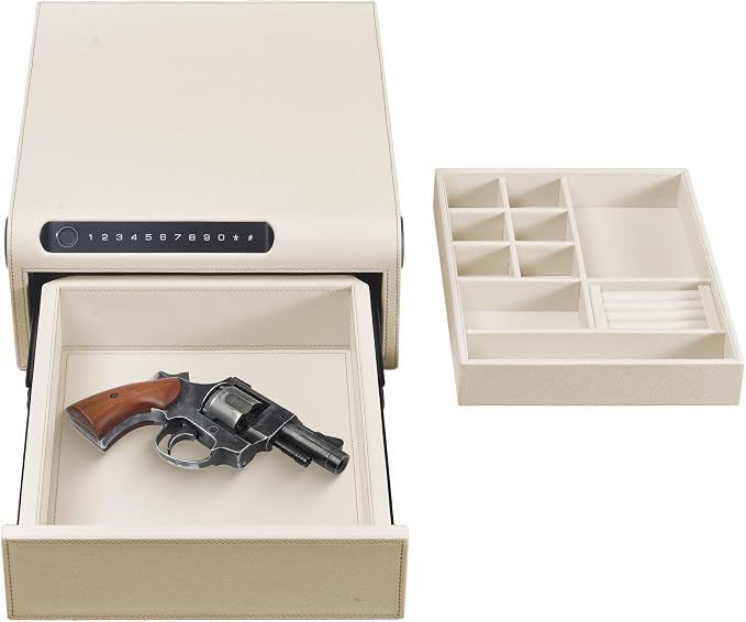 Jewelry Safe with Drawers,Biometric Fingerprint safe, Slide-Away Handgun Safe - Image 9