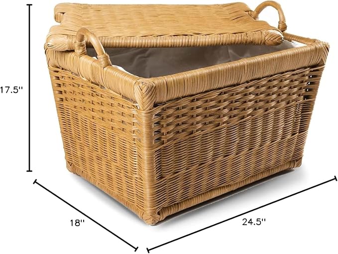 The Basket Lady Lift-Off Lid Wicker Storage Basket, 24.5 in L x 18 in W x 17.5 - Image 9