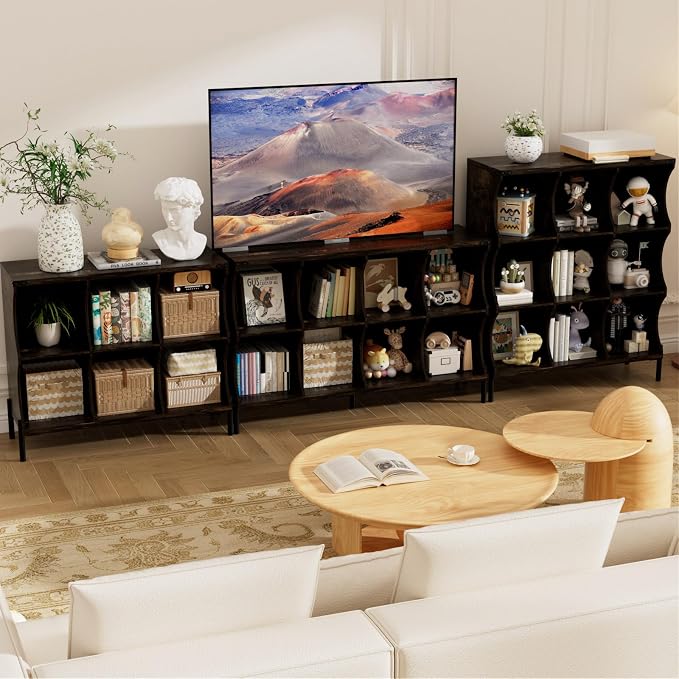 9 Cube Storage Shelf Organizer, Low Book Shelf Bookcase Entryway Table - Image 7