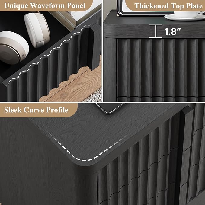 Fluted Dresser for Bedroom, Modern Chest of Drawers - Image 7