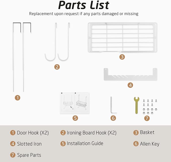 KES Over The Door Ironing Board Holder, Ironing Board Hanger Over Door Organizer - Image 9