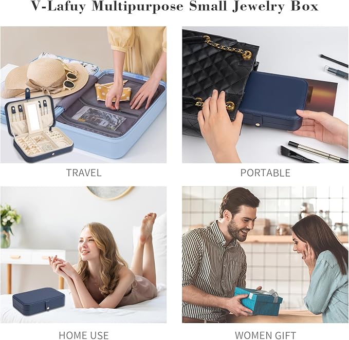 Travel Jewelry Case, Jewelry Box Small PU Leather Portable, Jewelry Travel Case - Image 6