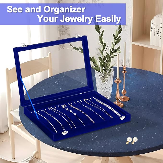Jenseits Jewelry Display Box For Necklace Organizer, Velvet Necklace Storage - Image 6