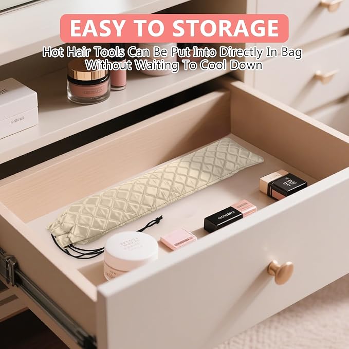 AMIJEAL Heat Resistant Hair Tools Organizer Bag Portable Travel Drawstring - Image 7