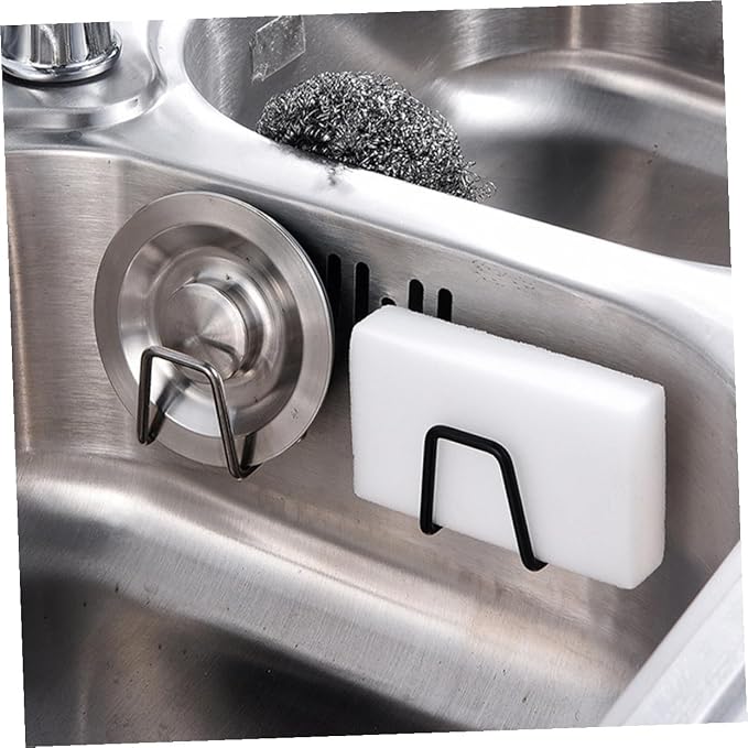 Garneck 4Pcs Stainless Steel Kitchen Sink Sponge Holder Sponge and Dishcloth - Image 9