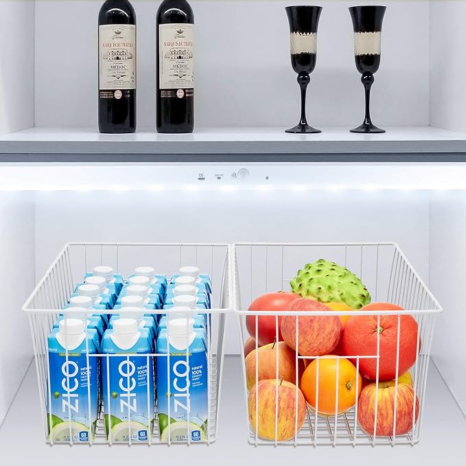 16inch Freezer Wire Storage Organizer Baskets, Household Refrigerator Bins - Image 7