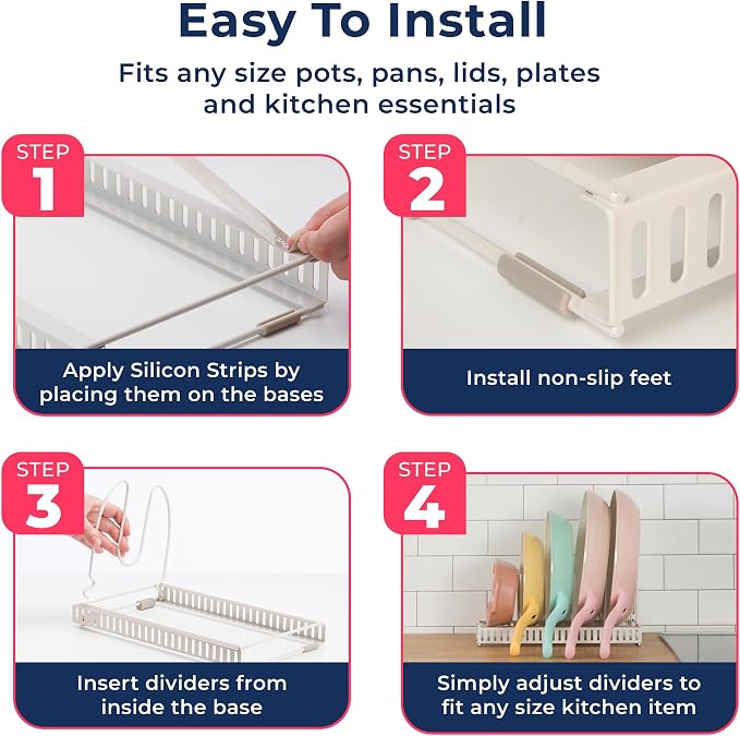 Better Things Home 14+ Dual Pan and Pot Lid Organizer Rack Set - Image 7