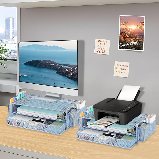 AUPSEN Computer Monitor Stands Riser,2-Tier Desk Organizers and Accessories - Image 7