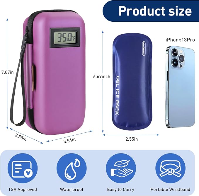Insulin Cooler Travel Case, Portable Temperature Display Medicine Travel Cooler - Image 8