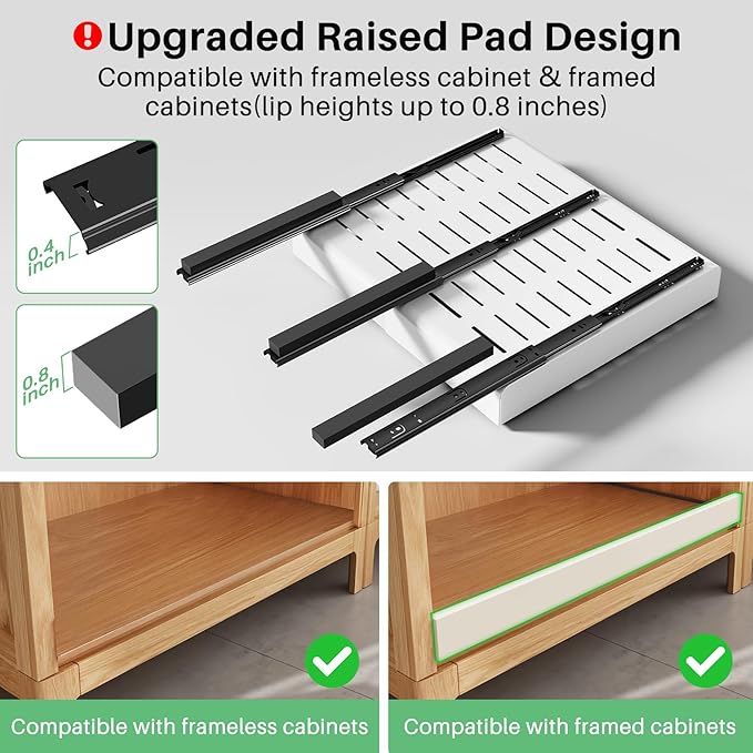Pull out Cabinet Organizer, Stainless Steel Expandable Heavy Duty Slide out - Image 3