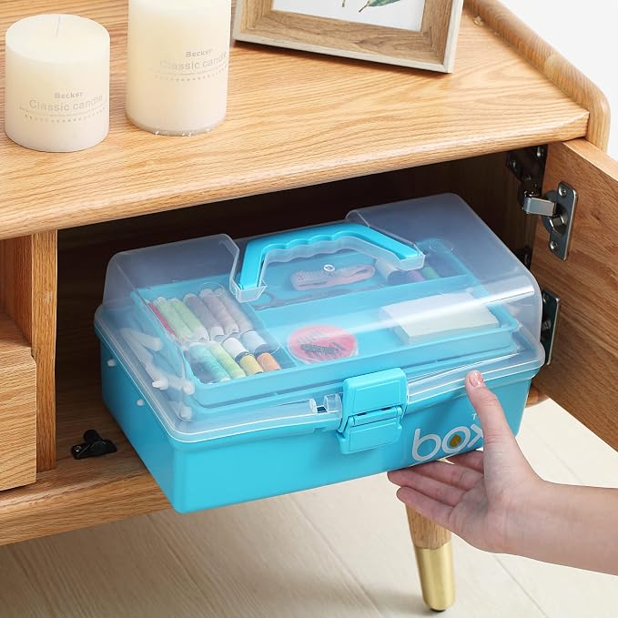 2PCS 12'' Three-Layer Clear Art Box Organizer - Image 6