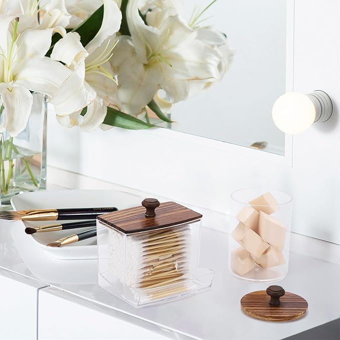 Tbestmax Qtips Holder Bathroom Container, 10oz Big Qtips Dispenser Cotton Ball - Image 8