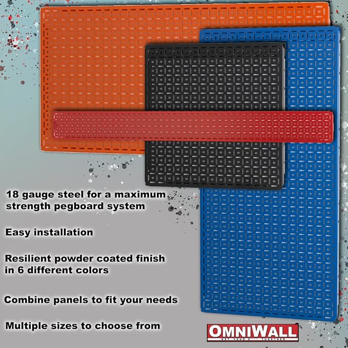 OmniWall 16" x 32" Metal Pegboard Panel 4-Pack - Image 2