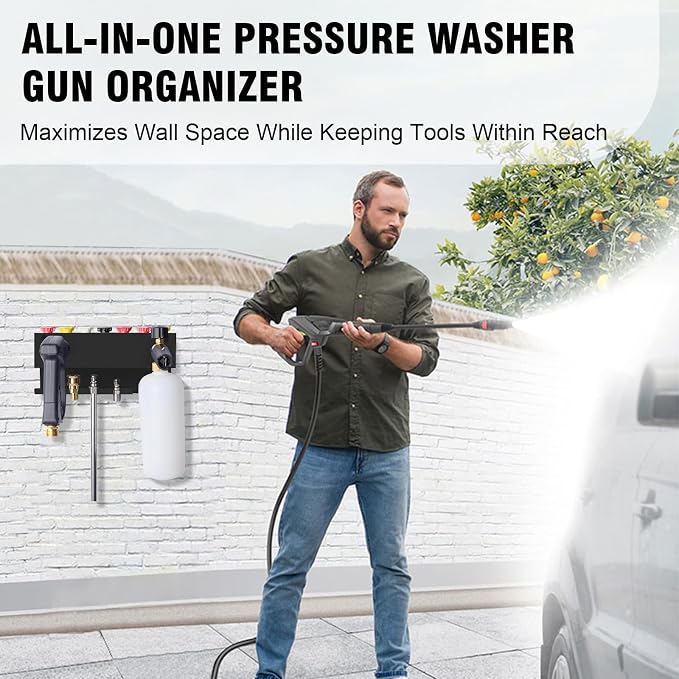 Wall Mounted Pressure Washer Gun & Foam Cannon Holder, Car Wash Accessories - Image 9