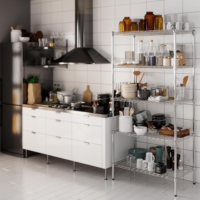 21" Deep x 36" Wide x 74" Height Wire Shelving Kit | 5-Tier | NSF Commercial - Image 8