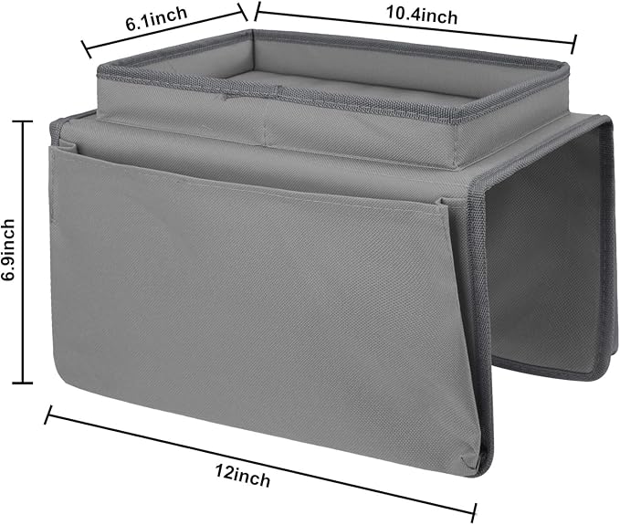 Sofa Armrest Organizer with Cup Holder Tray Chair Arm TV Remote Holder - Image 5
