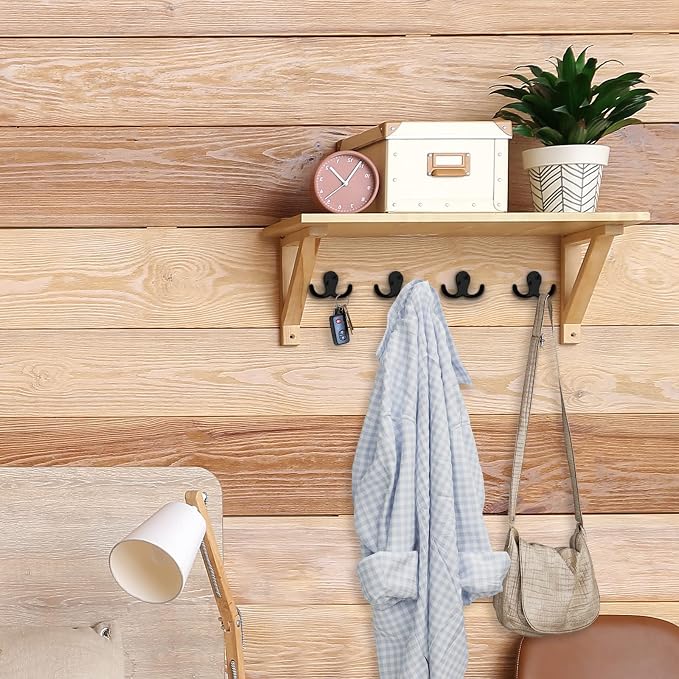 IBosins 20 Pack Heavy Duty Double Prong Coat Hooks Wall Mounted - Image 7